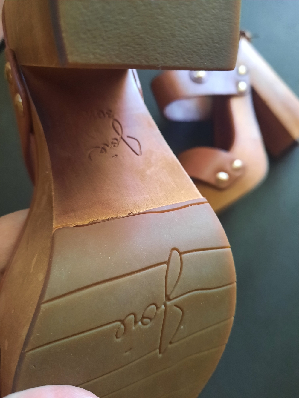 ⭐️💋👡Joie Dea Heel SVA 2742 Cuoio Leather Chunky Heel Sandals - Picture 4 of 11